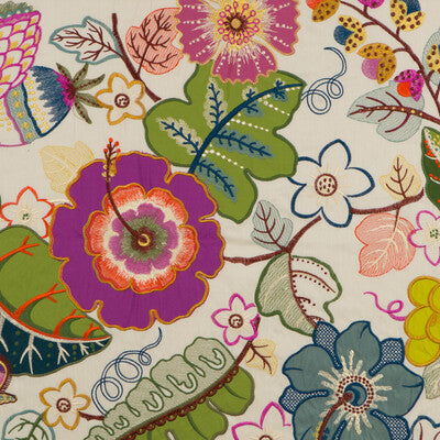 G P & J BAKER FD712.Y101.0 EXOTIC GARDEN MULTI Fabric - Eade's Wallpaper