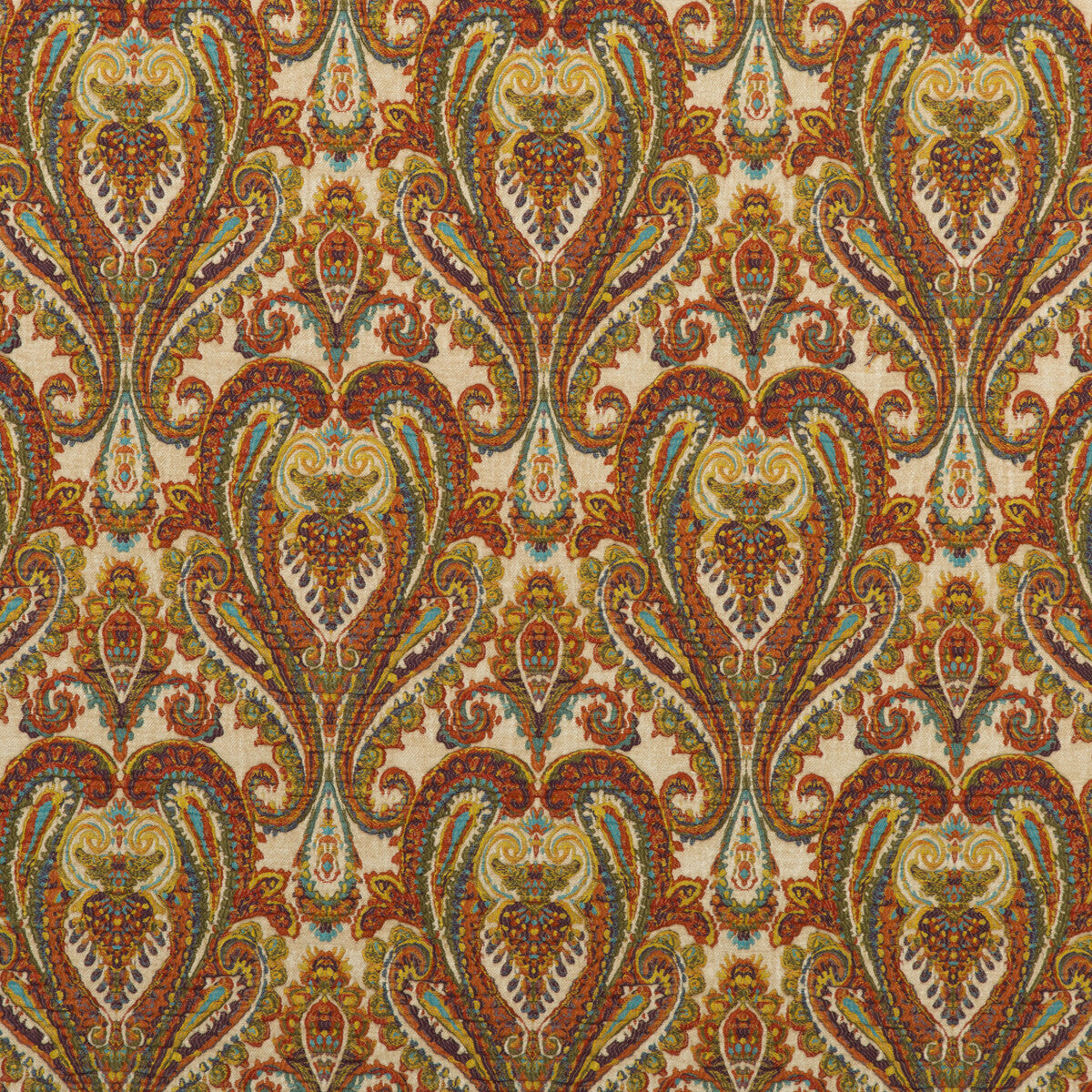 MULBERRY FD728.Y101.0 BOHEMIAN PAISLEY MULTI Fabric - Eade's Wallpaper
