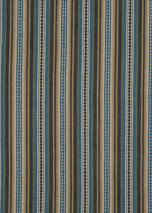 MULBERRY FD731.H43.0 DALTON STRIPE INDIGO/TEAL Fabric - Eade's Wallpaper