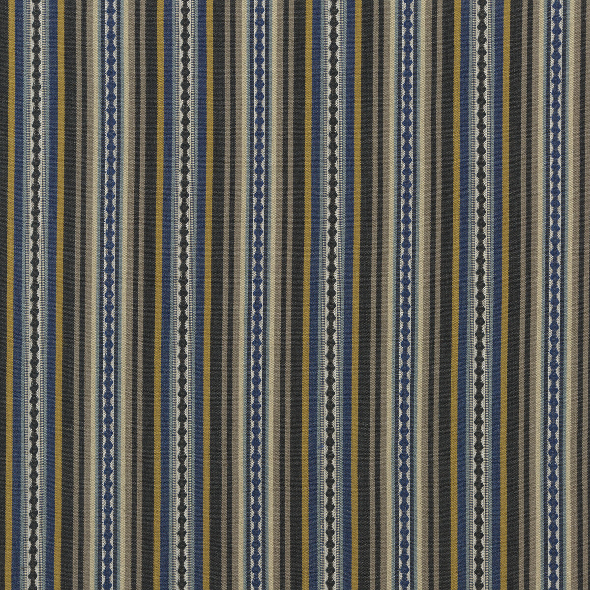 MULBERRY FD731.H51.0 DALTON STRIPE INDIGO/OCHRE Fabric - Eade's Wallpaper
