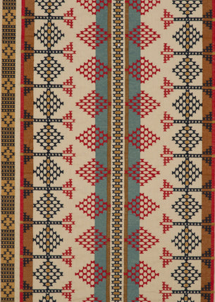 MULBERRY FD737.G103.0 SADDLE BLANKET INDIGO/RED Fabric - Eade's Wallpaper