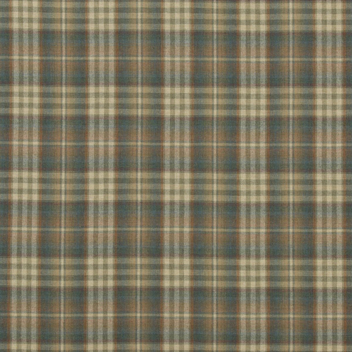 MULBERRY FD748.R43.0 NEVIS TEAL/RUSSET Fabric - Eade's Wallpaper