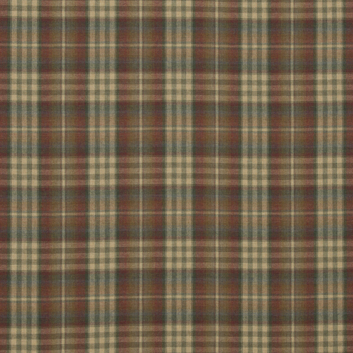 MULBERRY FD748.V117.0 NEVIS RED/GREEN Fabric - Eade's Wallpaper