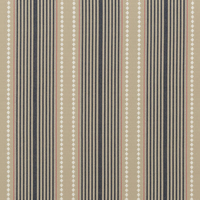 MULBERRY FD753.H49.0 BRIGHTON STRIPE INDIGO/LINEN Fabric - Eade's Wallpaper