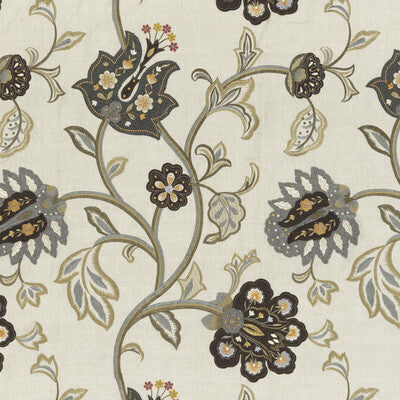 MULBERRY FD763.A15.0 FLORAL FANTASY WOODSMOKE Fabric - Eade's Wallpaper