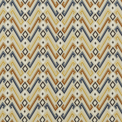 MULBERRY FD770.H53.0 JAZZ INDIGO/SPICE Fabric - Eade's Wallpaper