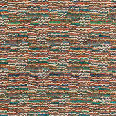 MULBERRY FD781.T69.0 LANDSCAPE TEAL/SPICE Fabric - Eade's Wallpaper