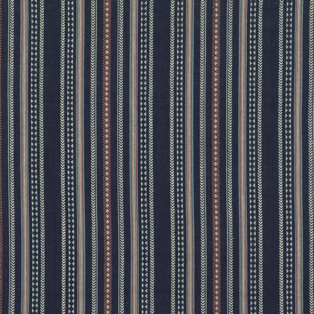 MULBERRY FD788.H10.0 RACING STRIPE INDIGO Fabric - Eade's Wallpaper