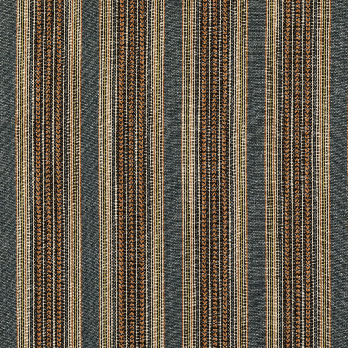 MULBERRY FD792.G34.0 BERBER STRIPE DENIM Fabric - Eade's Wallpaper