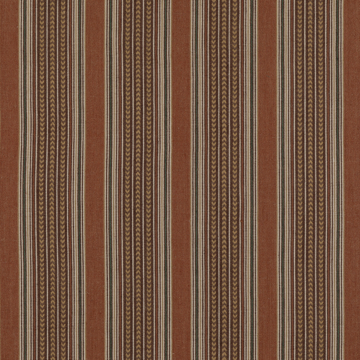 MULBERRY FD792.T30.0 BERBER STRIPE SPICE Fabric - Eade's Wallpaper