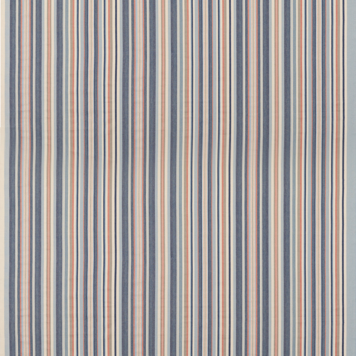 MULBERRY FD823.G103.0 MEDFORD STRIPE BLUE/RUST Fabric - Eade's Wallpaper