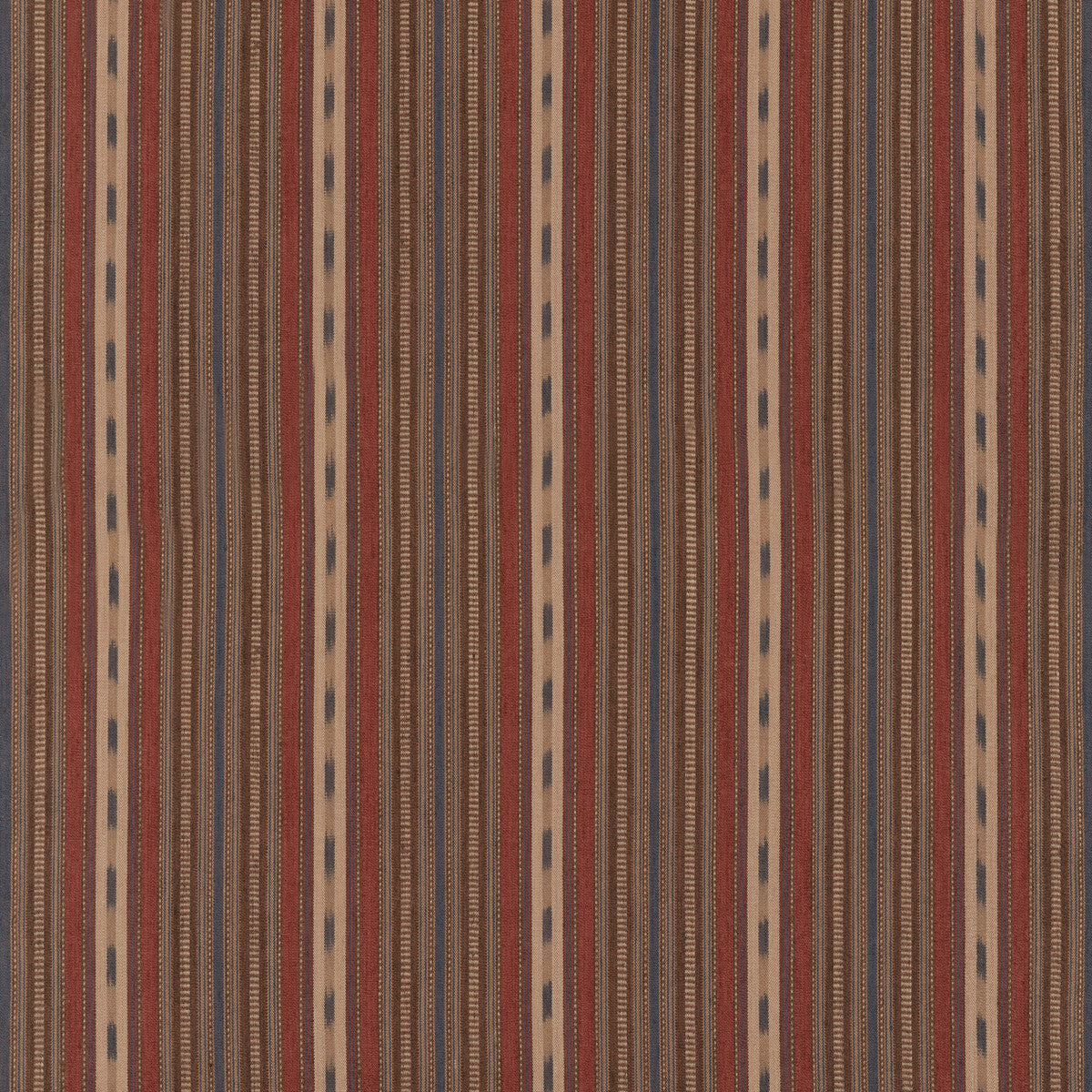 MULBERRY FD825.P104.0 STONY STRIPE RUST/BLUE Fabric - Eade's Wallpaper