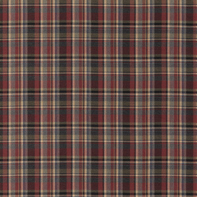 MULBERRY FD838.A44.0 LINDISFARNE PLAID CHARCOAL/RED Fabric - Eade's Wallpaper