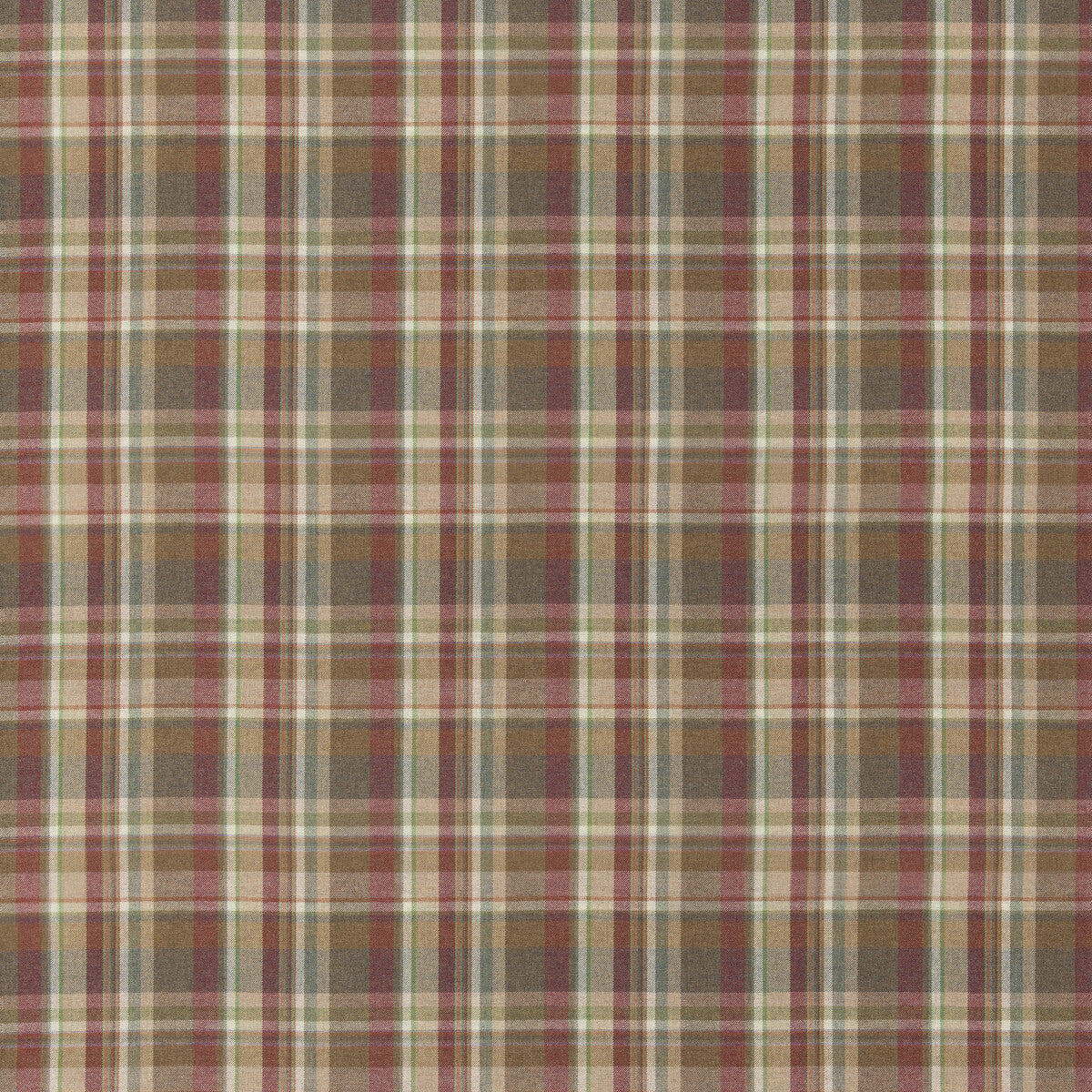 MULBERRY FD838.V102.0 LINDISFARNE PLAID RED/GOLD Fabric - Eade's Wallpaper