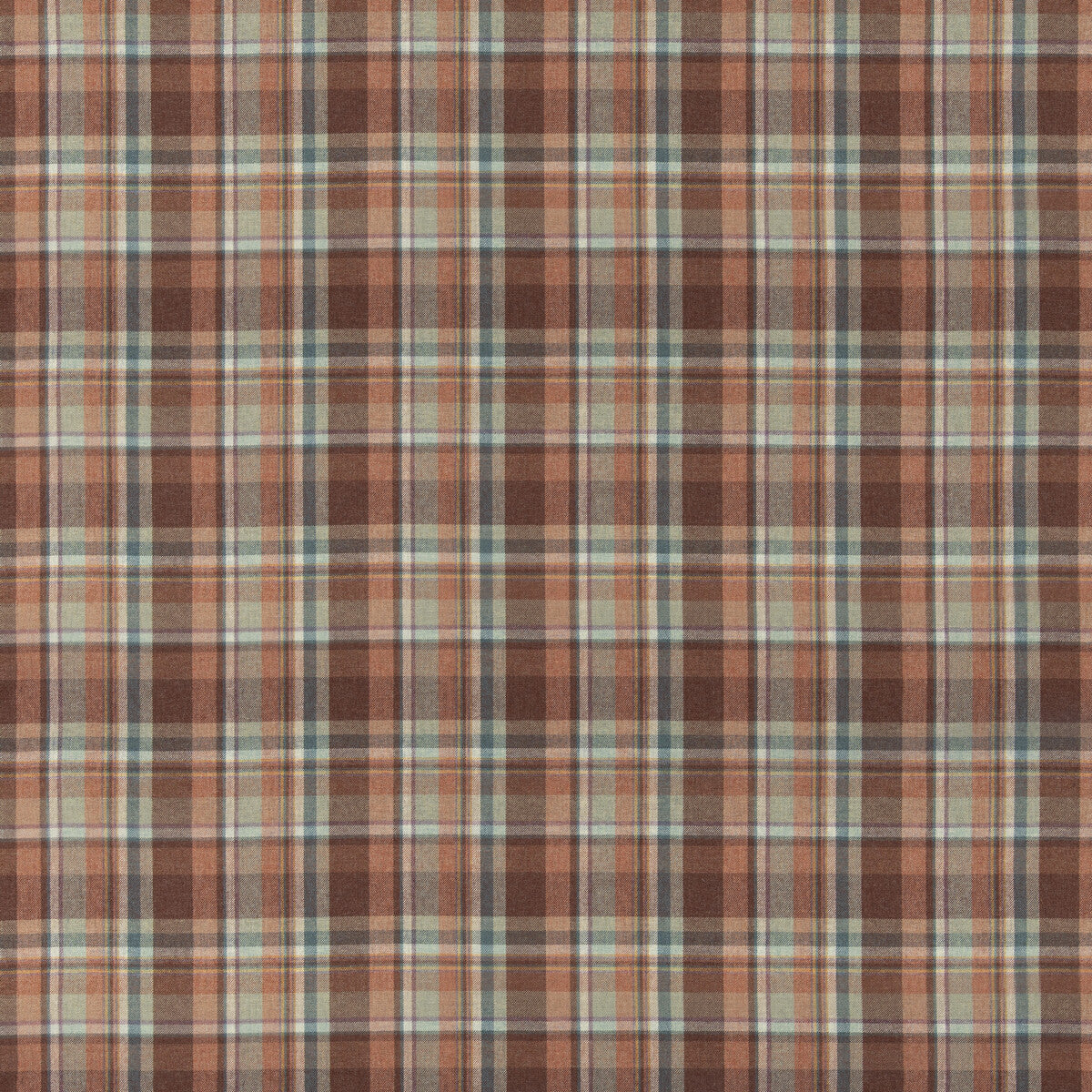 MULBERRY FD838.V174.0 LINDISFARNE PLAID RUSSET/AQUA Fabric - Eade's Wallpaper