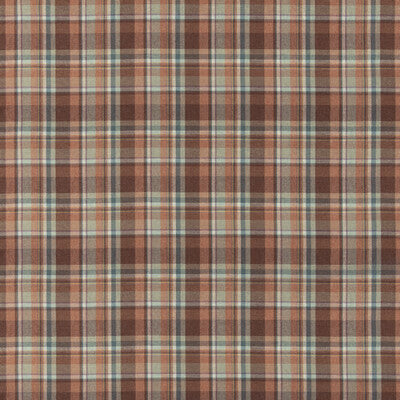 MULBERRY FD838.V174.0 LINDISFARNE PLAID RUSSET/AQUA Fabric - Eade's Wallpaper