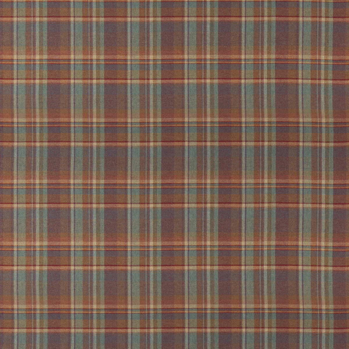 MULBERRY FD838.V87.0 LINDISFARNE PLAID RED/TEAL Fabric - Eade's Wallpaper