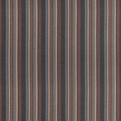 MULBERRY FD839.A44.0 LINDISFARNE STRIPE CHARCOAL/RED Fabric - Eade's Wallpaper