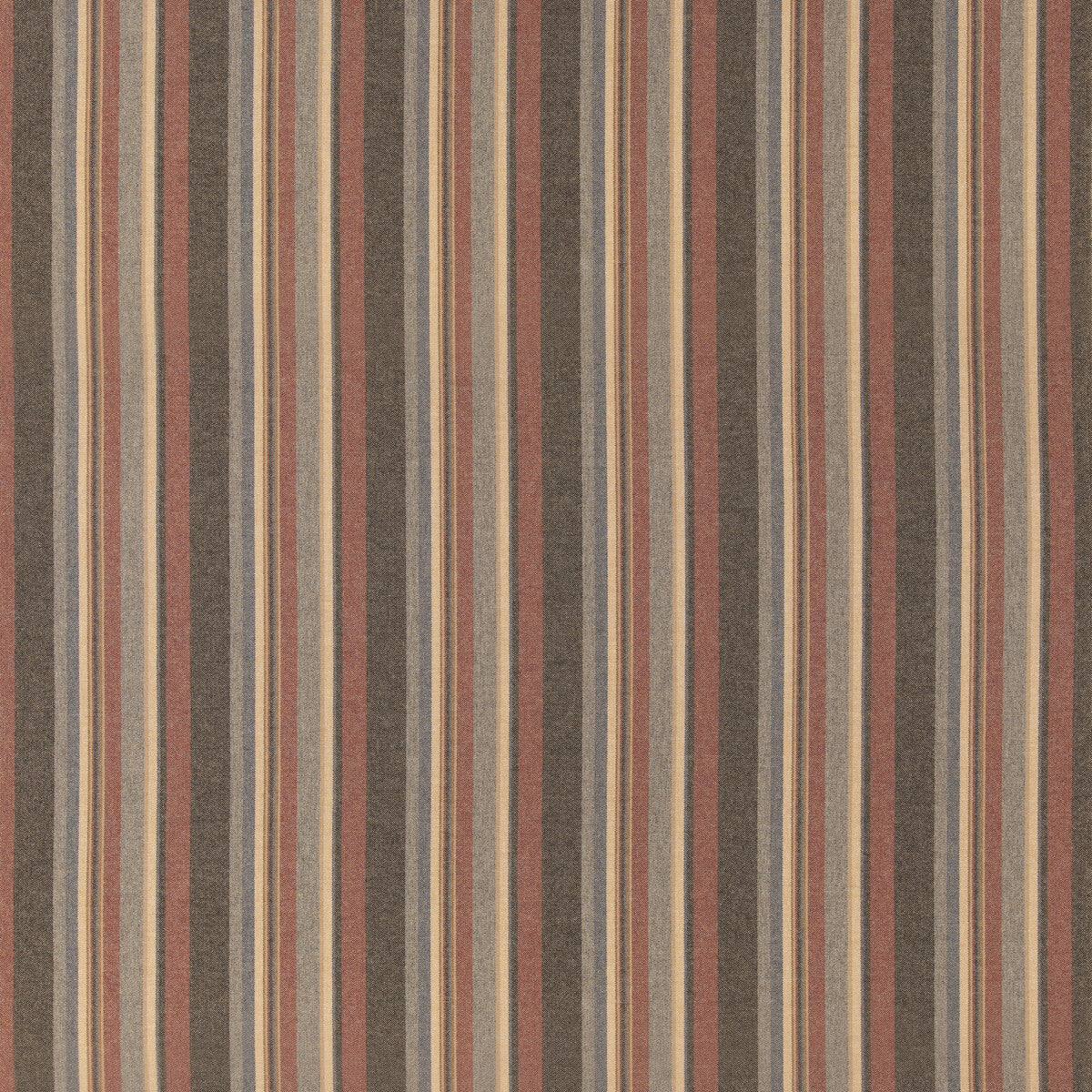 MULBERRY FD839.V172.0 LINDISFARNE STRIPE RUSSET/SLATE Fabric - Eade's Wallpaper