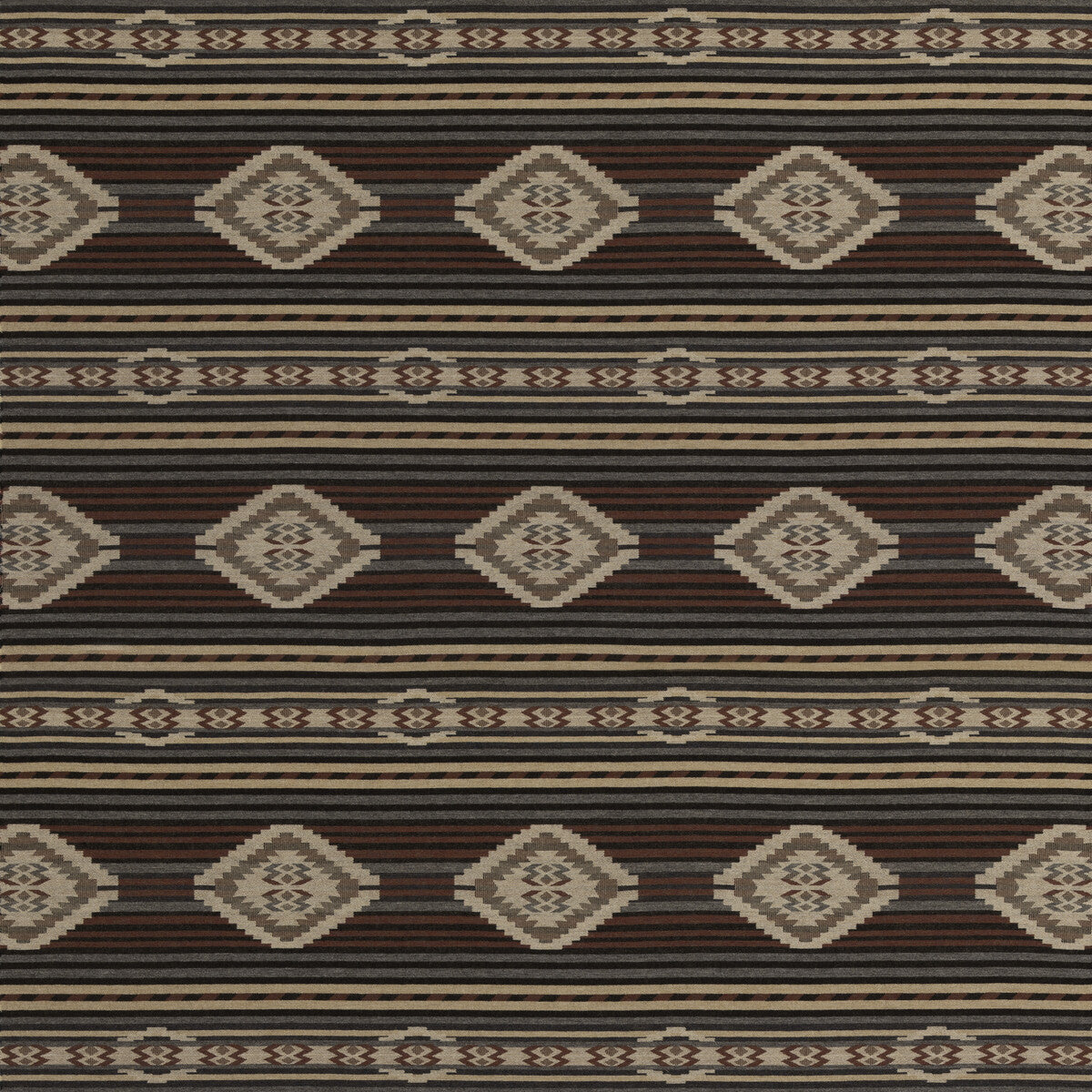 MULBERRY FD840.A44.0 HARLECH CHARCOAL/RED Fabric - Eade's Wallpaper