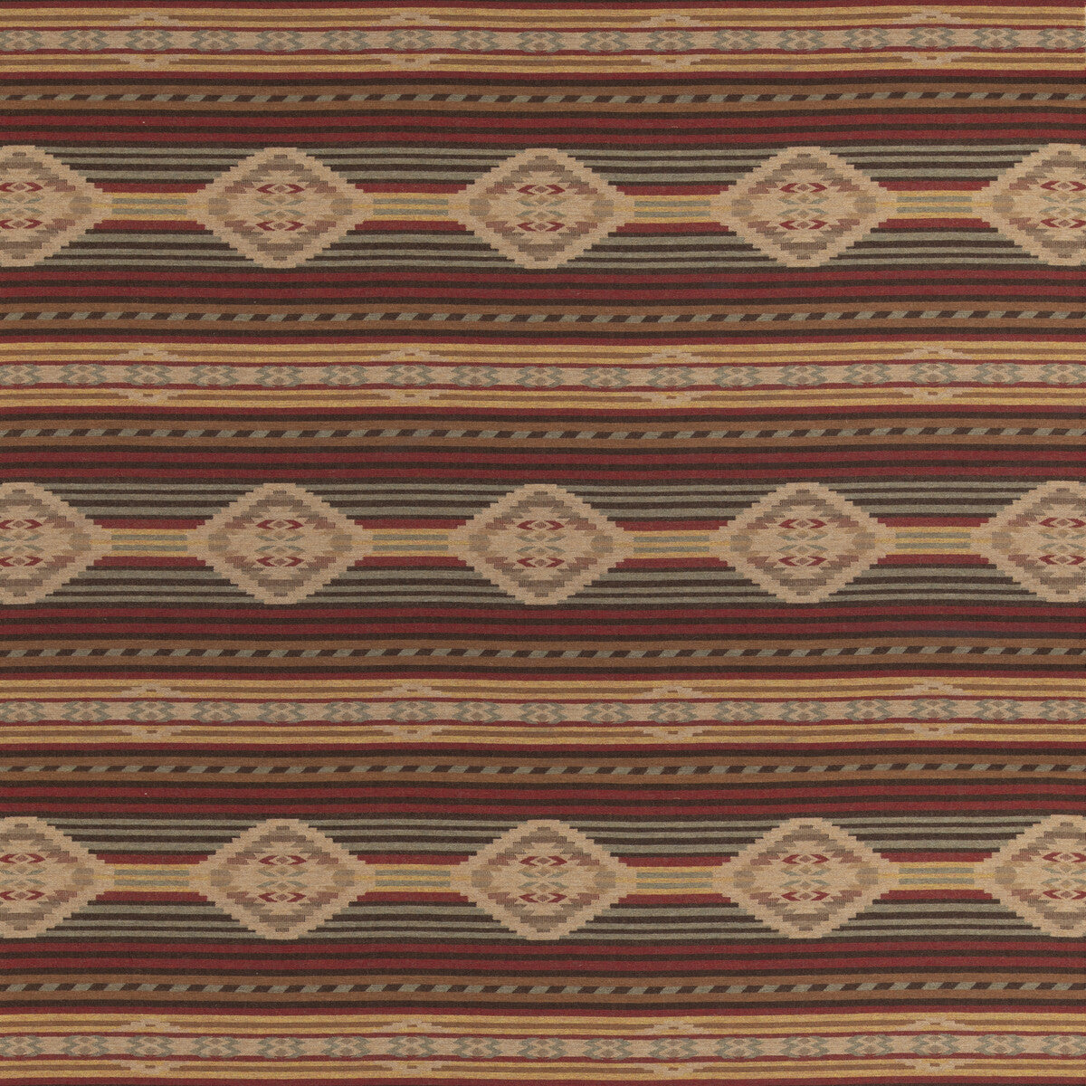 MULBERRY FD840.V169.0 HARLECH RED/LOVAT/SAND Fabric - Eade's Wallpaper