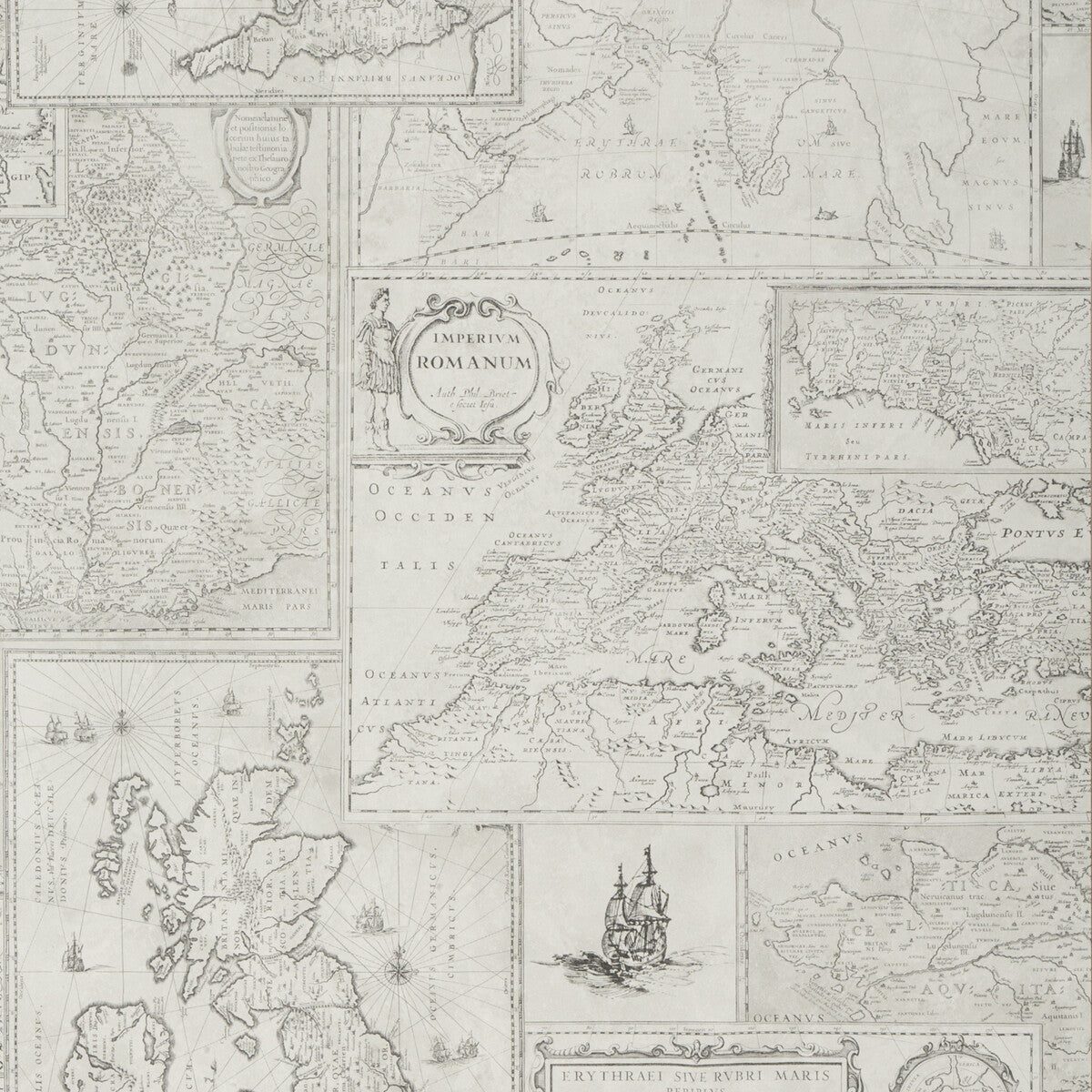 MULBERRY FG077.J125.0 BOHEMIAN TRAVELS SILVER Wallpaper - Eade's Wallpaper