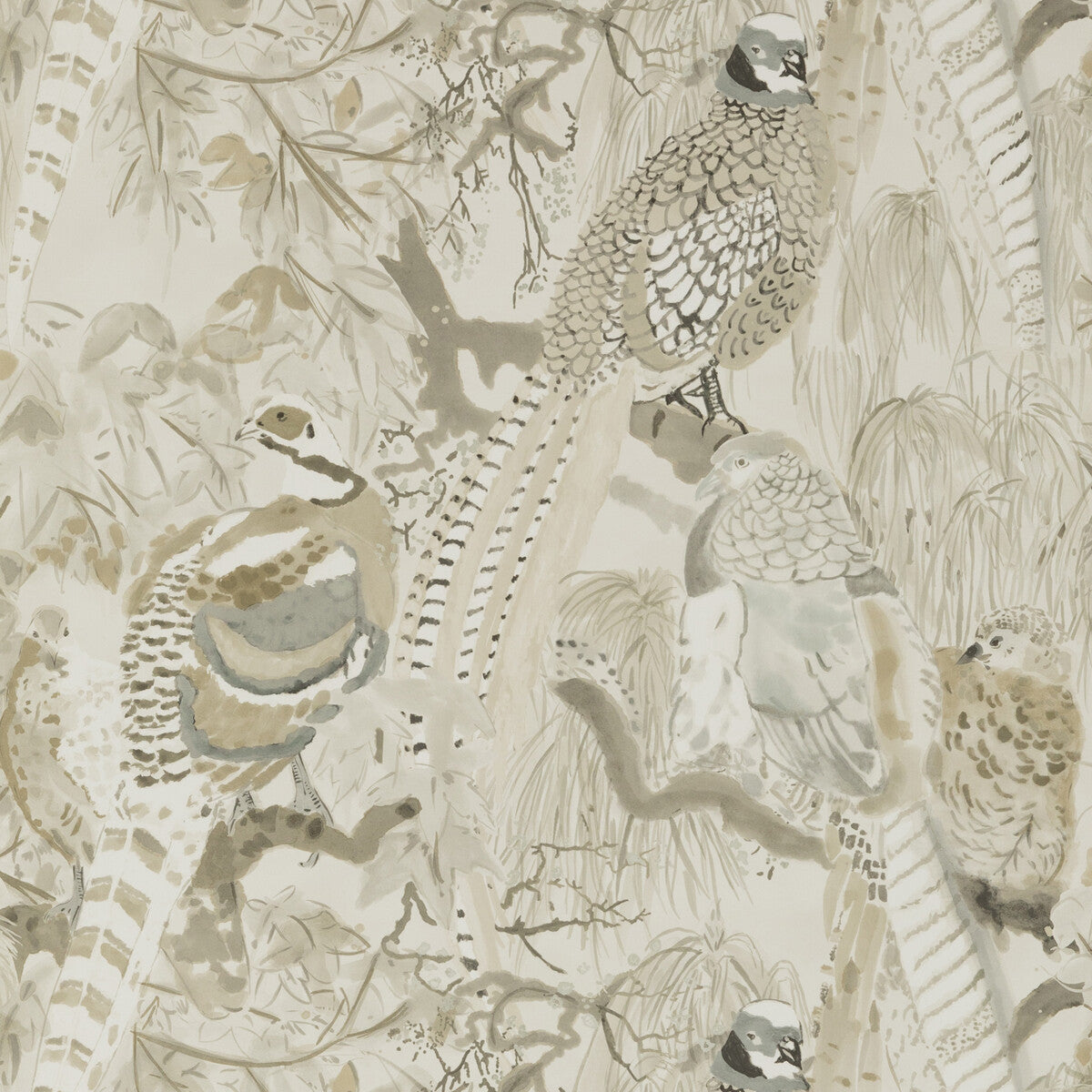 MULBERRY FG085.K102.0 GAME BIRDS STONE Wallpaper - Eade's Wallpaper