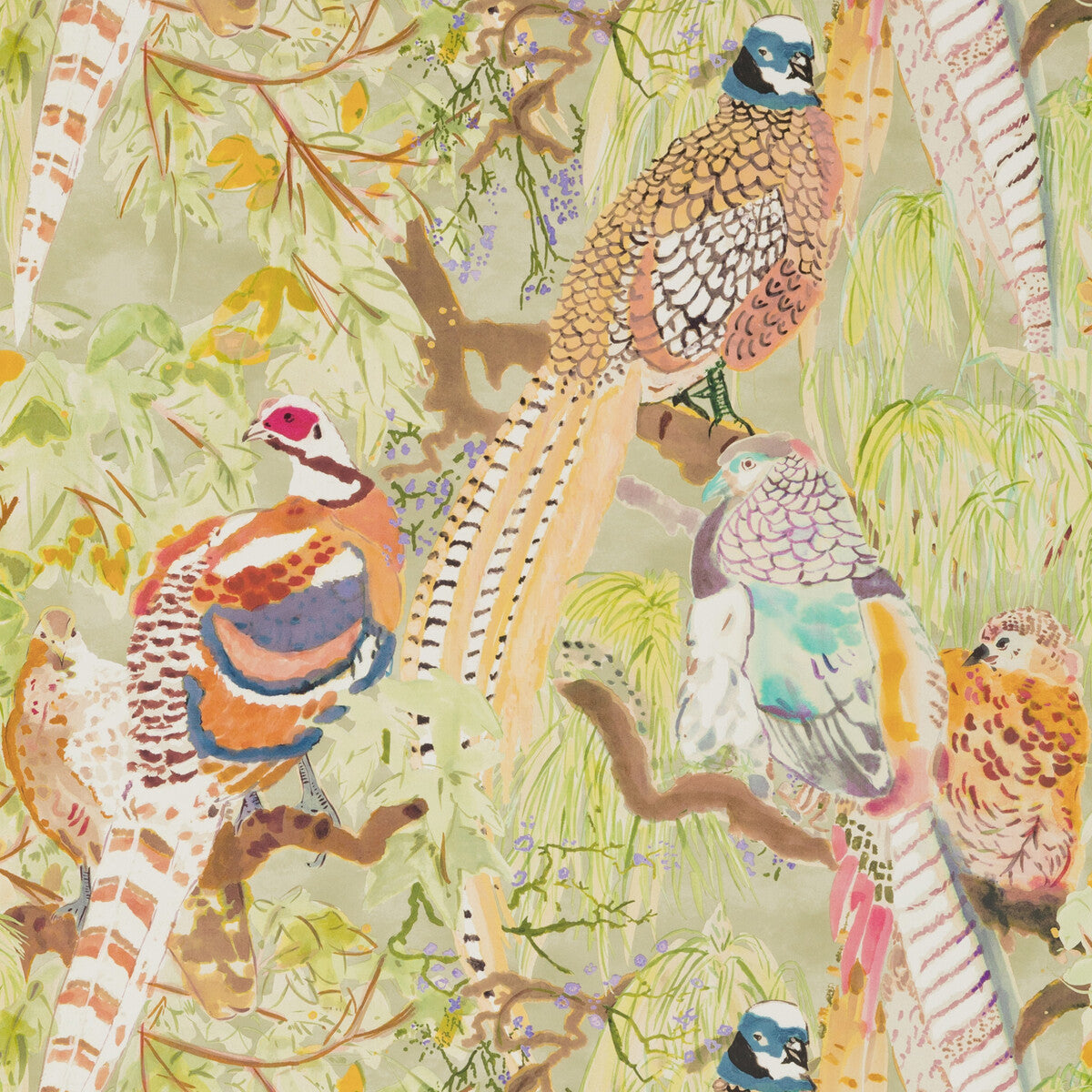 MULBERRY FG085.Y101.0 GAME BIRDS MULTI Wallpaper - Eade's Wallpaper