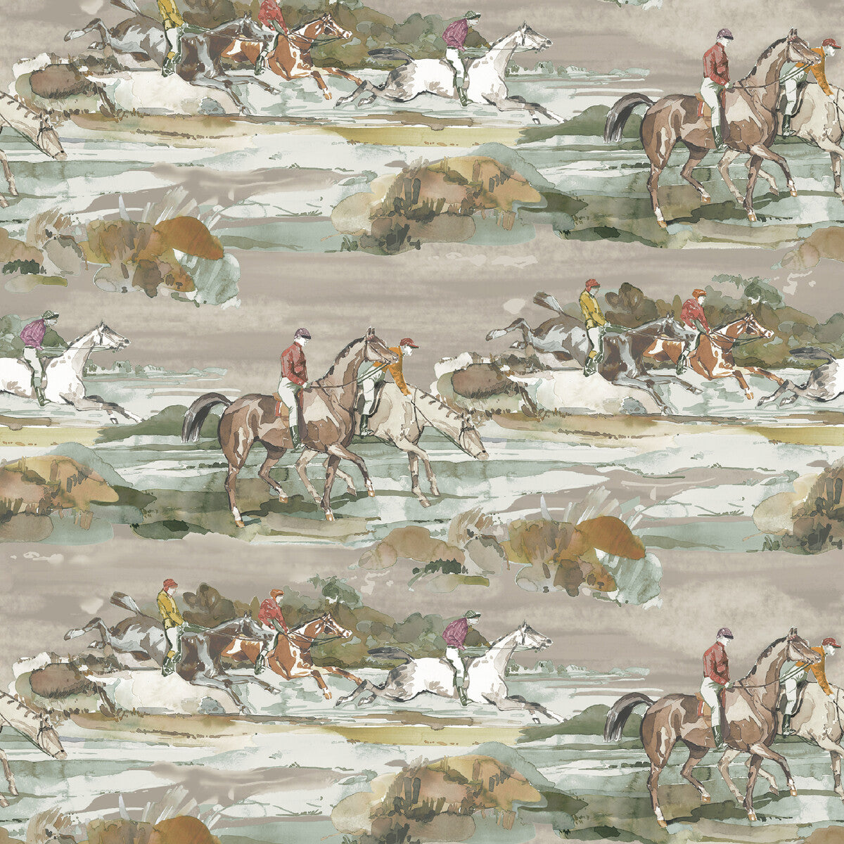 MULBERRY FG097.A46.0 MORNING GALLOP GREY/SAND Wallpaper - Eade's Wallpaper