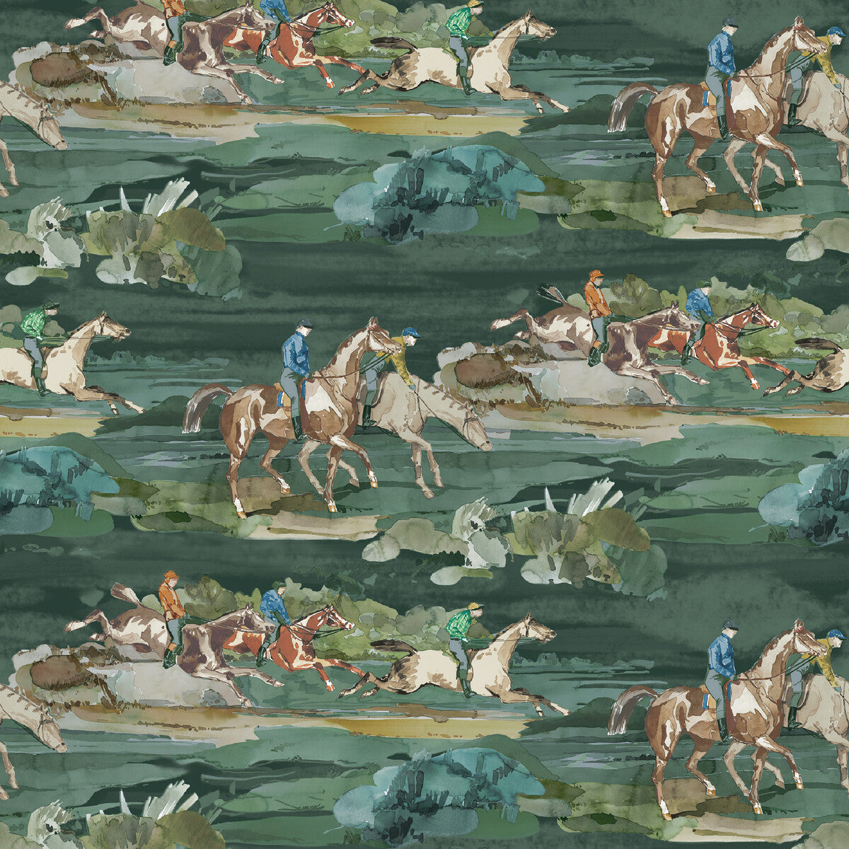 MULBERRY FG097.R11.0 MORNING GALLOP TEAL Wallpaper - Eade's Wallpaper