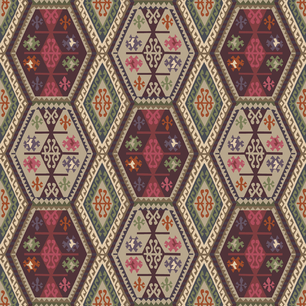 MULBERRY FG098.V54.0 BUCKLAND RED/PLUM Wallpaper - Eade's Wallpaper