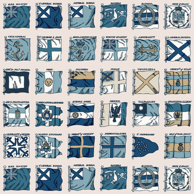 MULBERRY FG099.H101.0 NAVAL ENSIGNS BLUE Wallpaper - Eade's Wallpaper