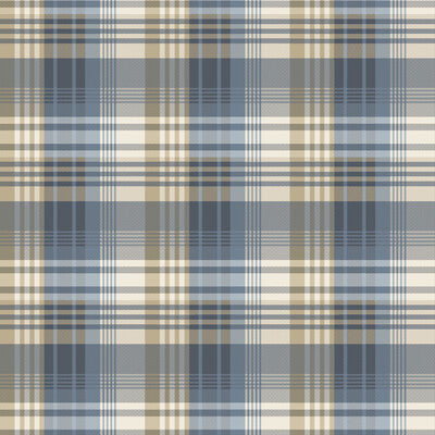 MULBERRY FG100.H10.0 MULBERRY ANCIENT TARTAN INDIGO Wallpaper - Eade's Wallpaper