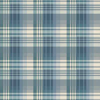 MULBERRY FG100.R11.0 MULBERRY ANCIENT TARTAN TEAL Wallpaper - Eade's Wallpaper