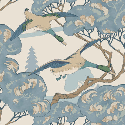 MULBERRY FG102.H101.0 GRAND FLYING DUCKS BLUE Wallpaper - Eade's Wallpaper