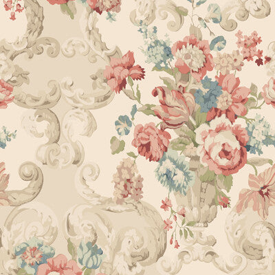 MULBERRY FG103.V117.0 FLORAL ROCOCO RED/GREEN Wallpaper - Eade's Wallpaper