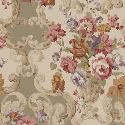MULBERRY FG103.V54.0 FLORAL ROCOCO RED/PLUM Wallpaper - Eade's Wallpaper