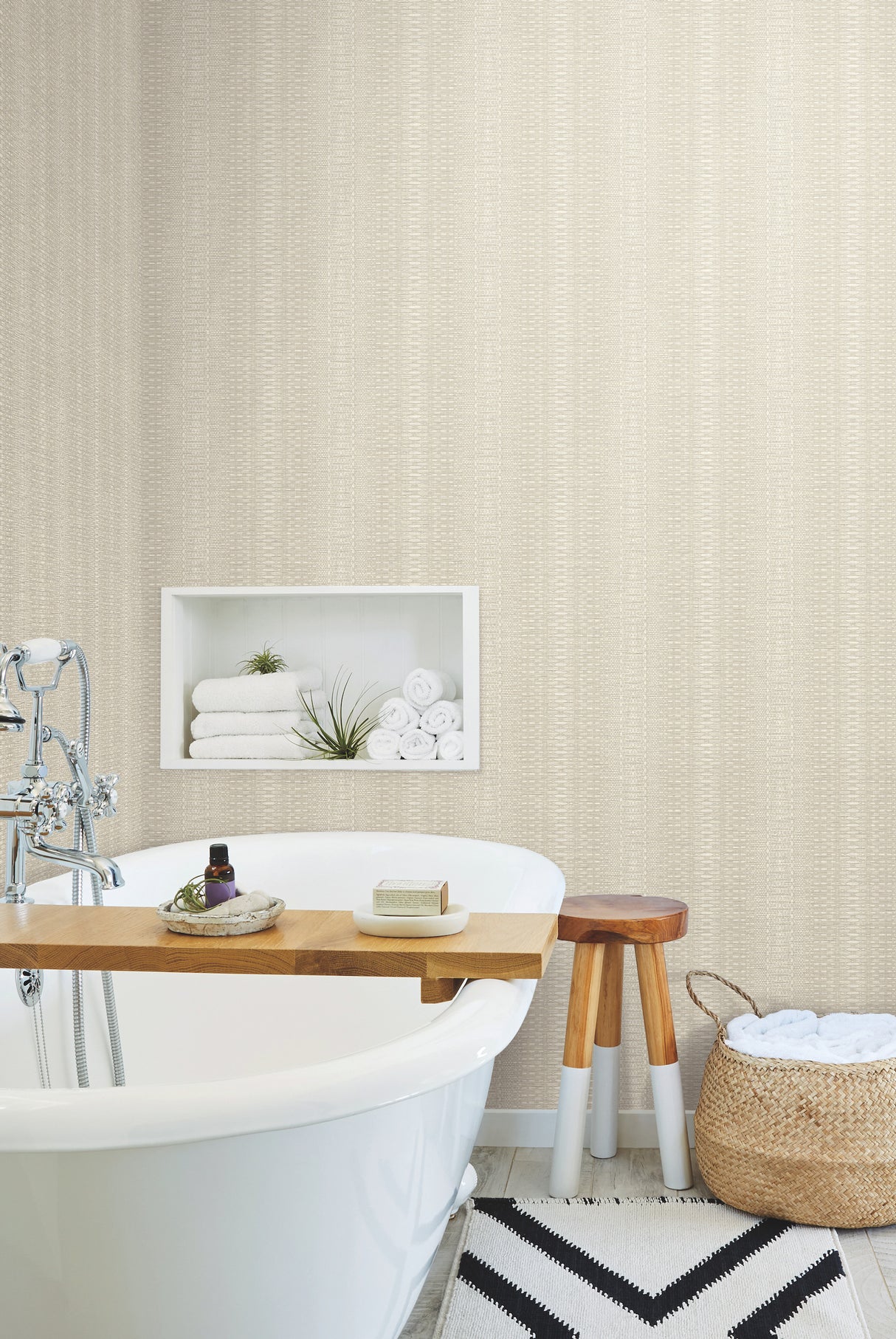 York FH4010 Market Stripe Caramel Wallpaper