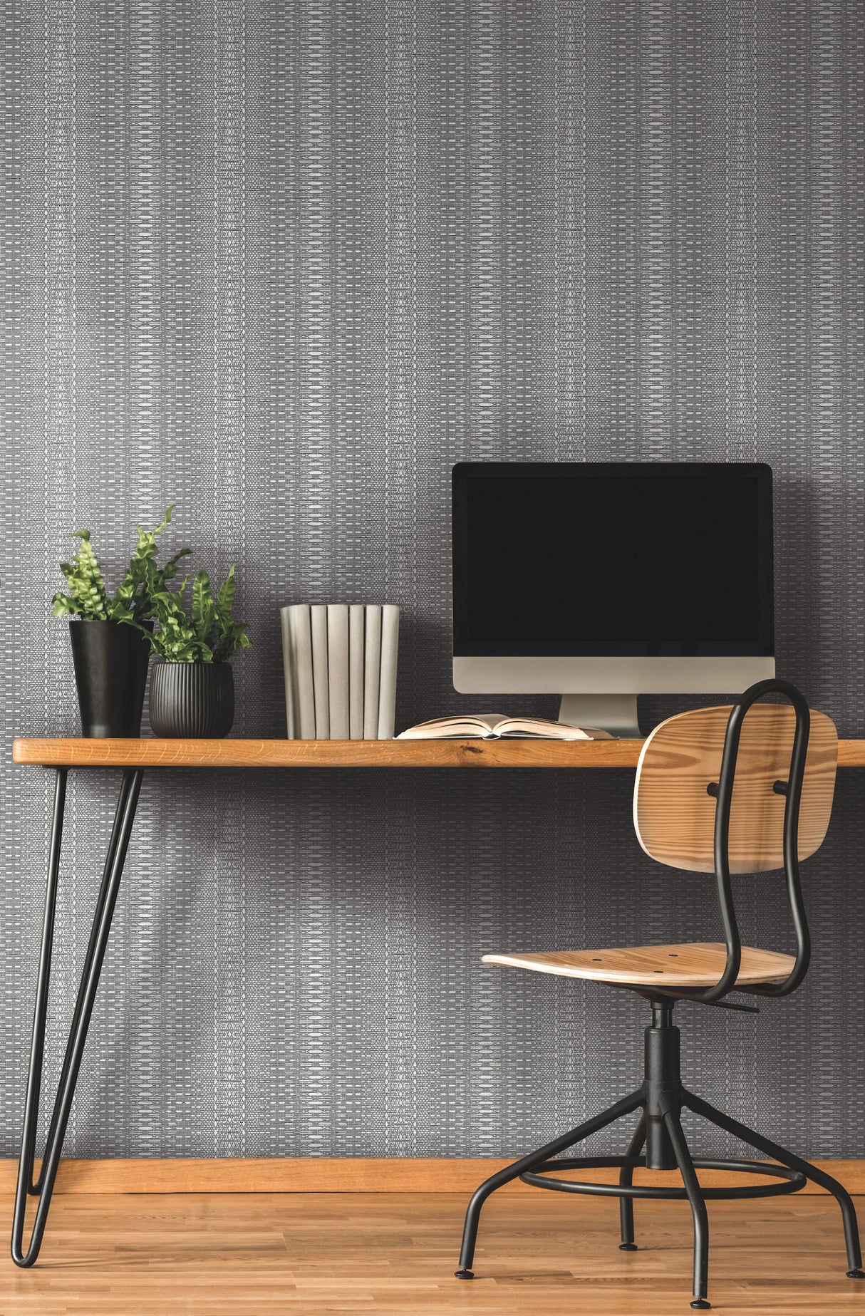 York FH4012 Market Stripe Black Wallpaper