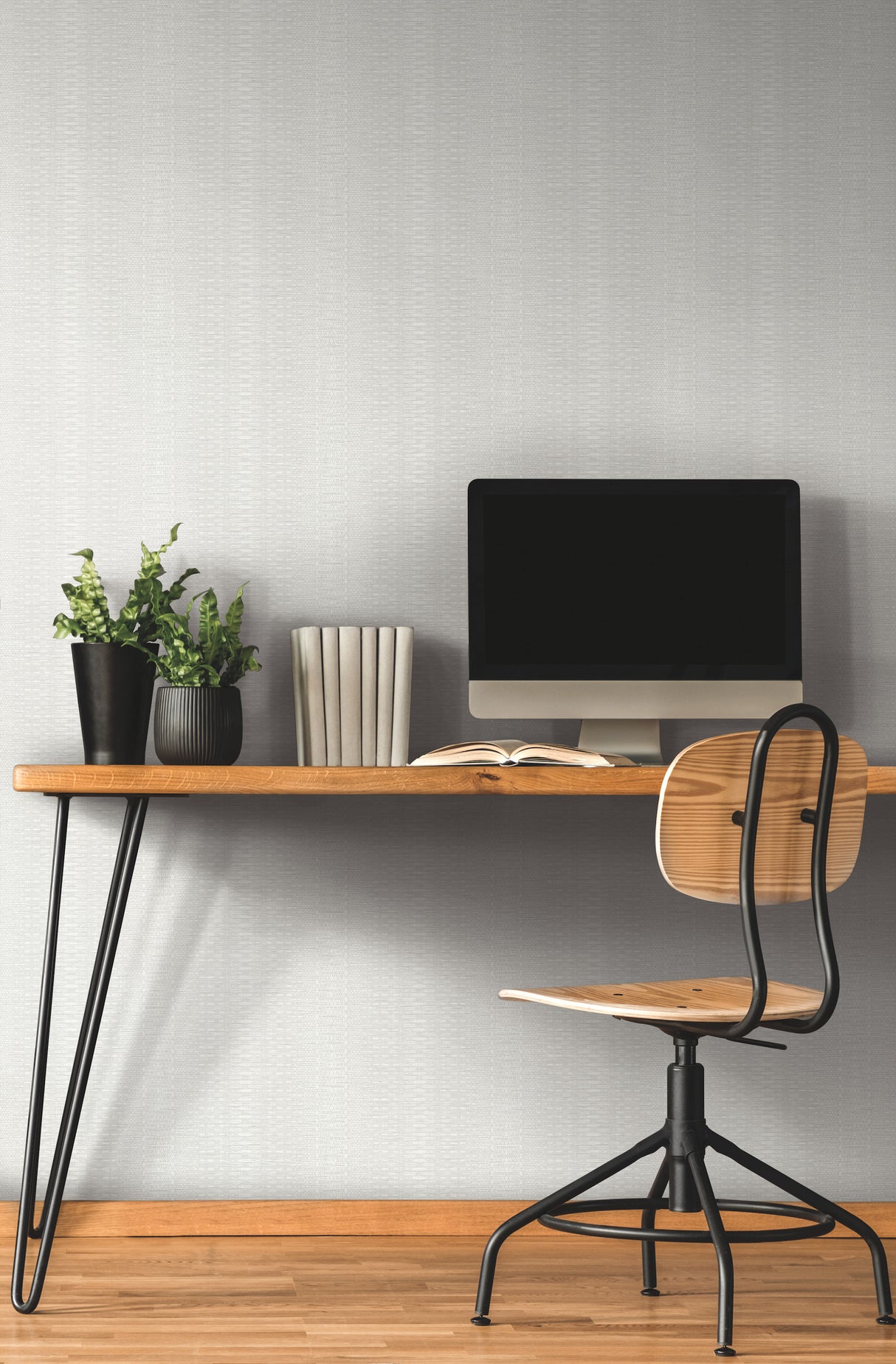 York FH4014 Market Stripe White Wallpaper