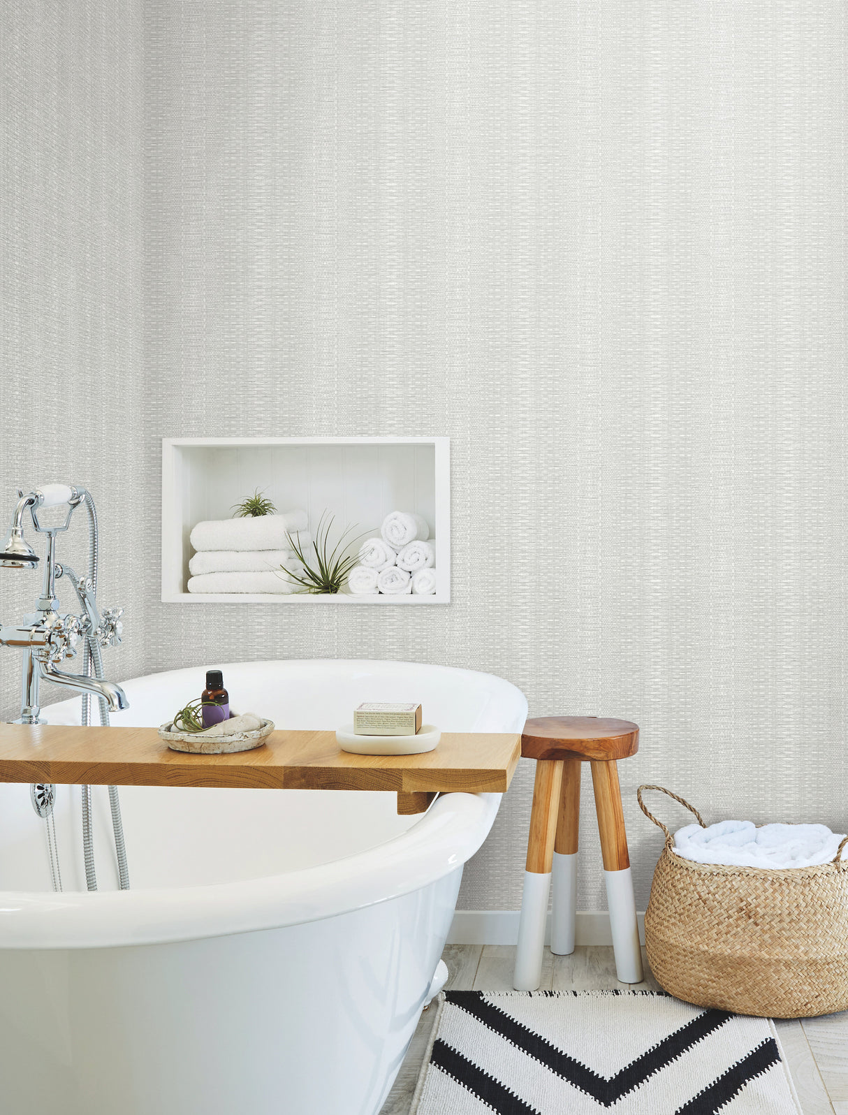 York FH4015 Market Stripe Grey Wallpaper
