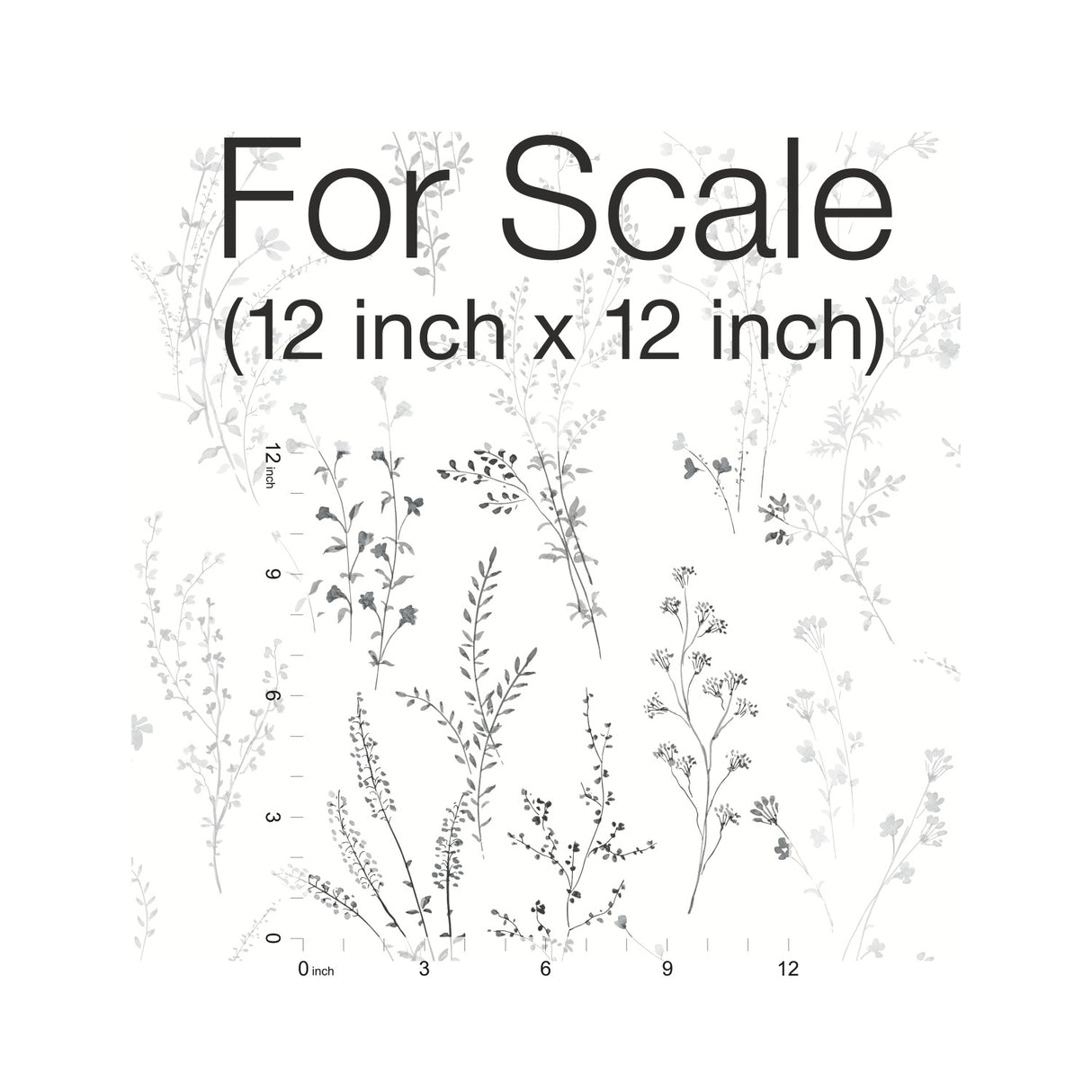 York FH4026 Wildflower Sprigs Black & White Wallpaper