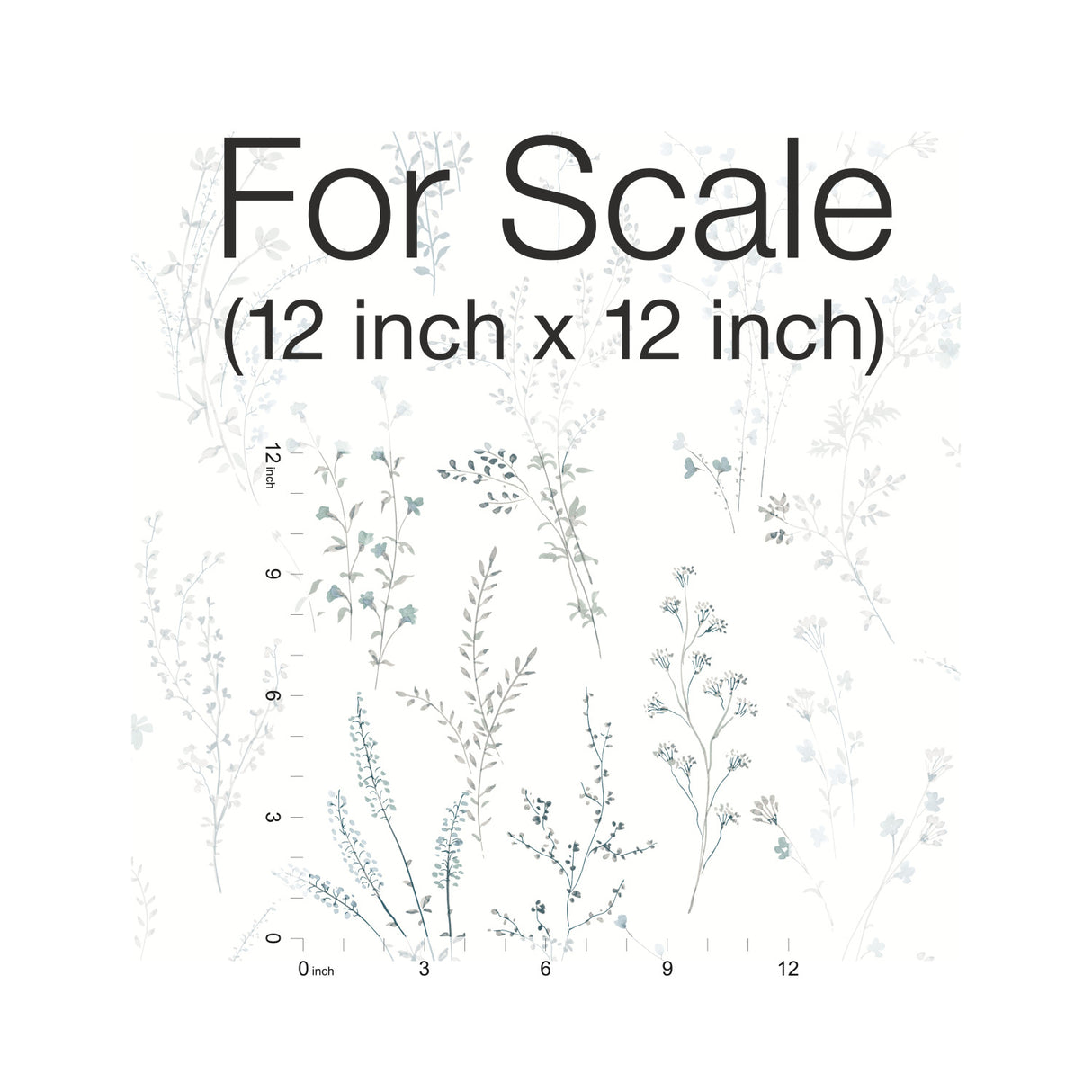 York FH4027 Wildflower Sprigs Blue & Green Wallpaper