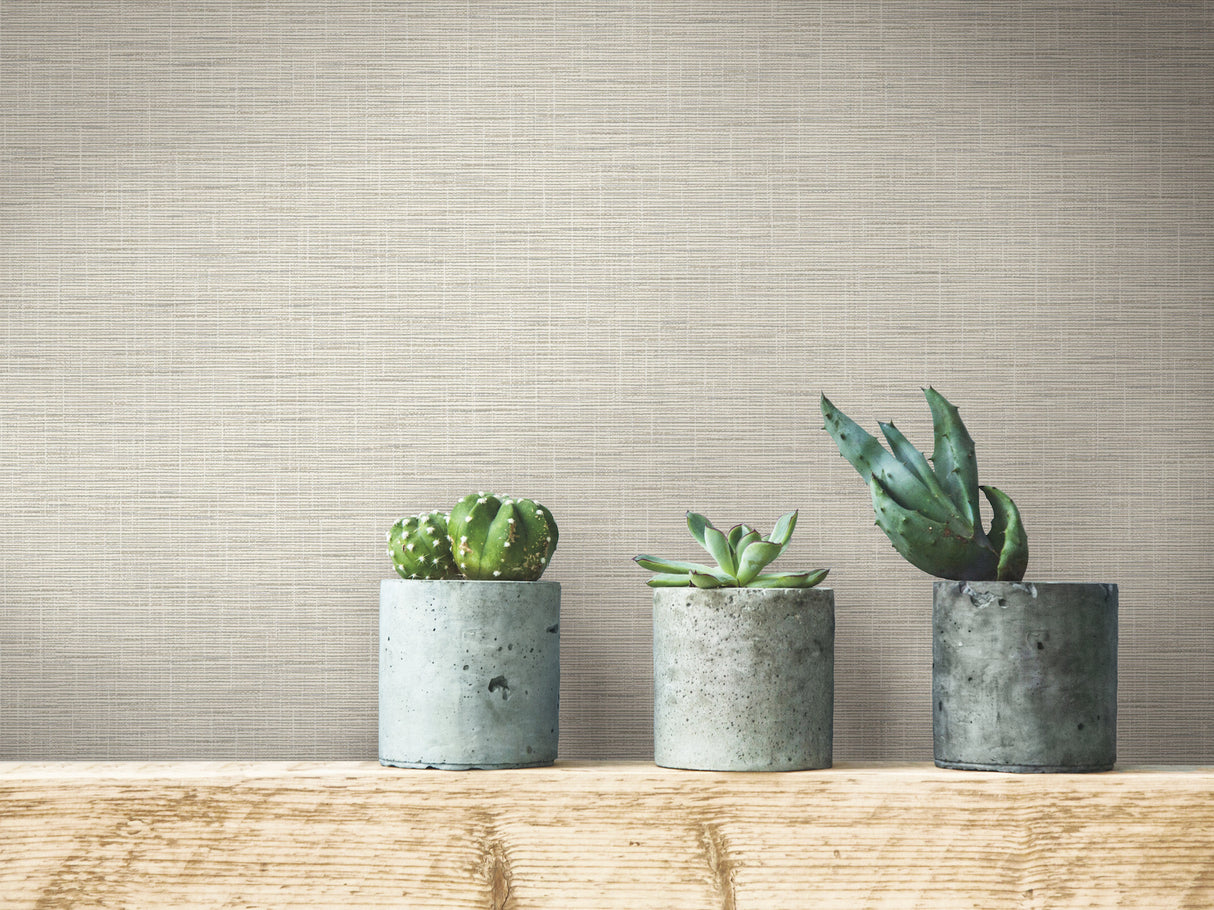 York FH4056 Silk Linen Weave Caramel Wallpaper