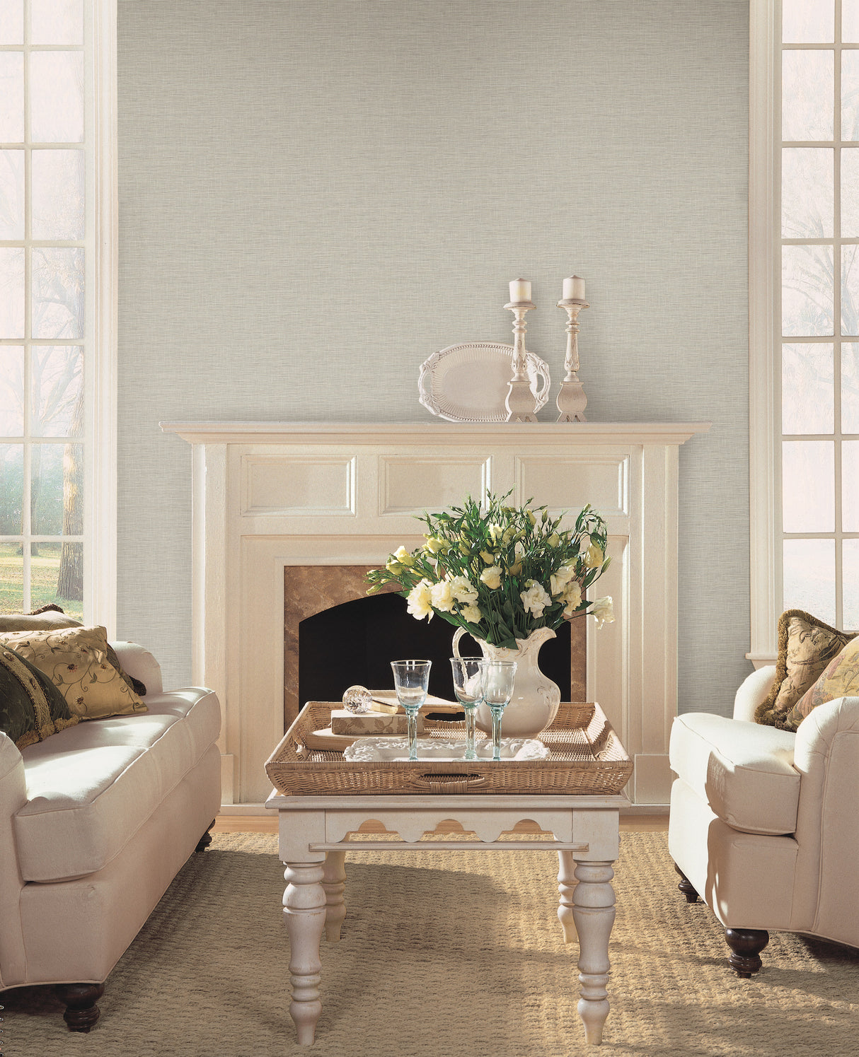 York FH4056 Silk Linen Weave Caramel Wallpaper