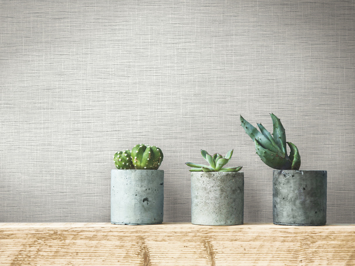 York FH4060 Silk Linen Weave Grey Wallpaper