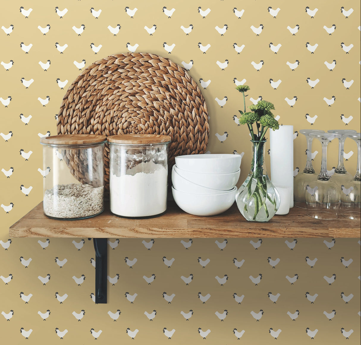 York FH4074 Roost Yellow Wallpaper