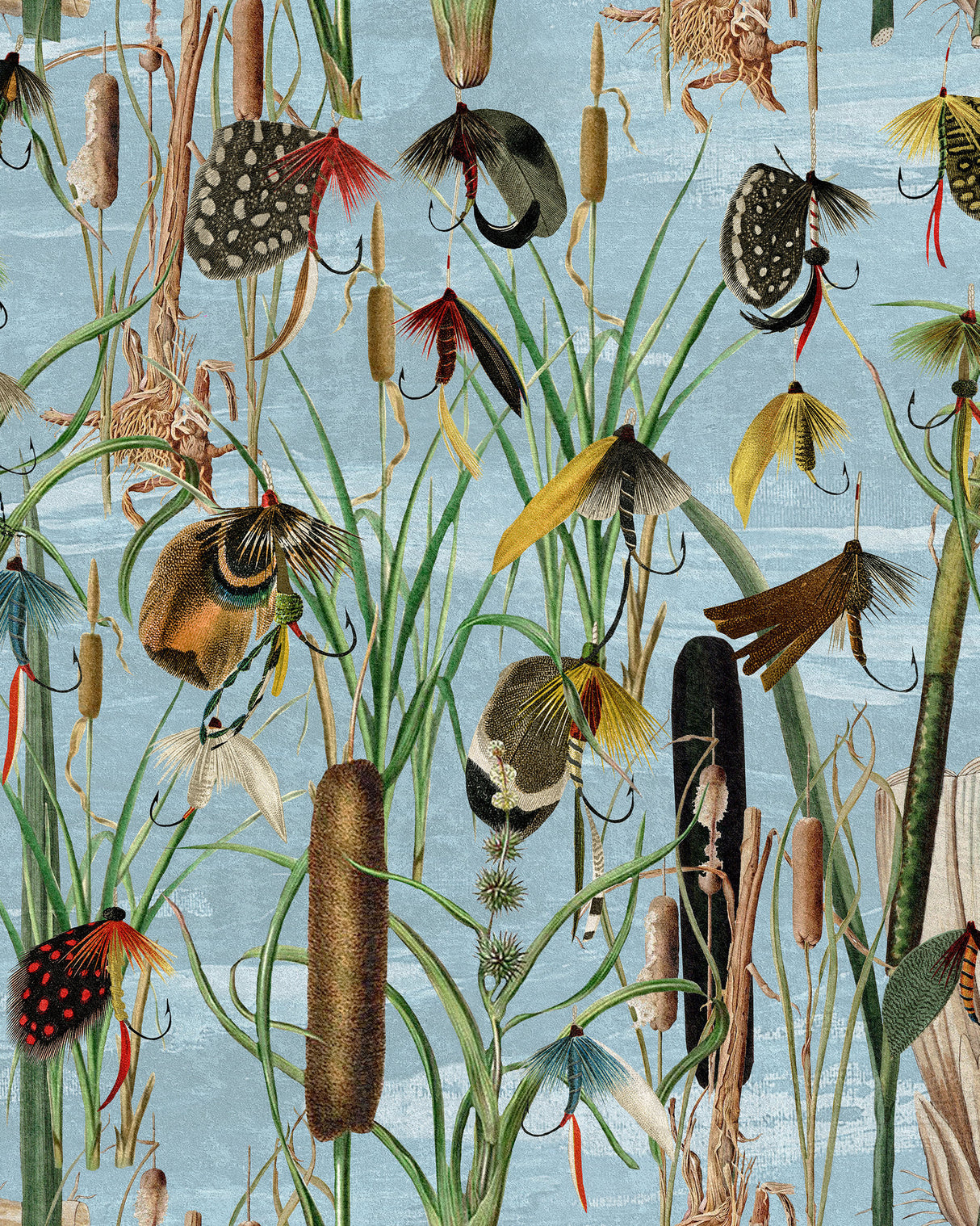 MindtheGap FISHING FLIES Aquamarine - Wallpaper Collection 2024 - The Wetlands