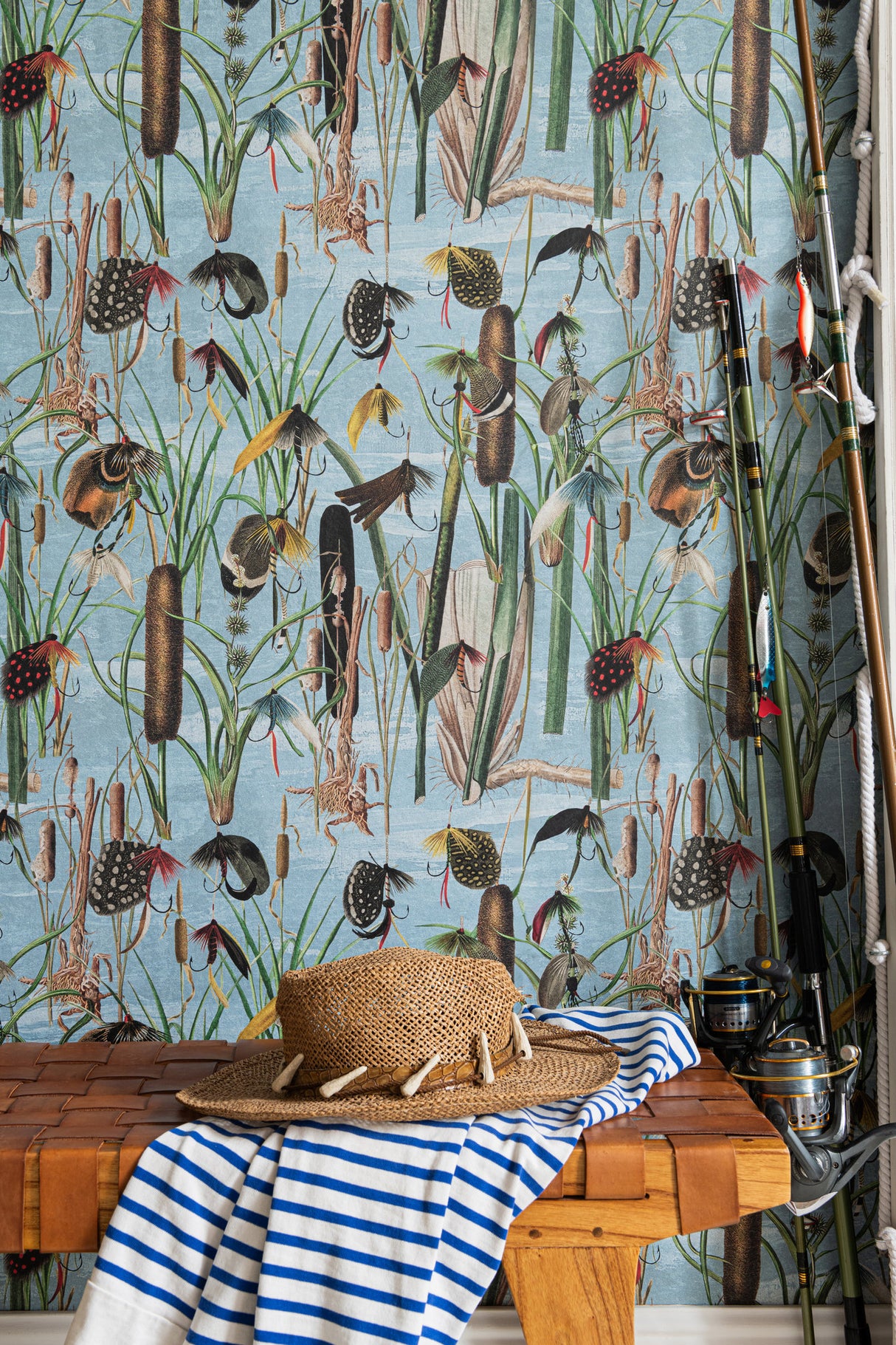 MindtheGap FISHING FLIES Aquamarine - Wallpaper Collection 2024 - The Wetlands