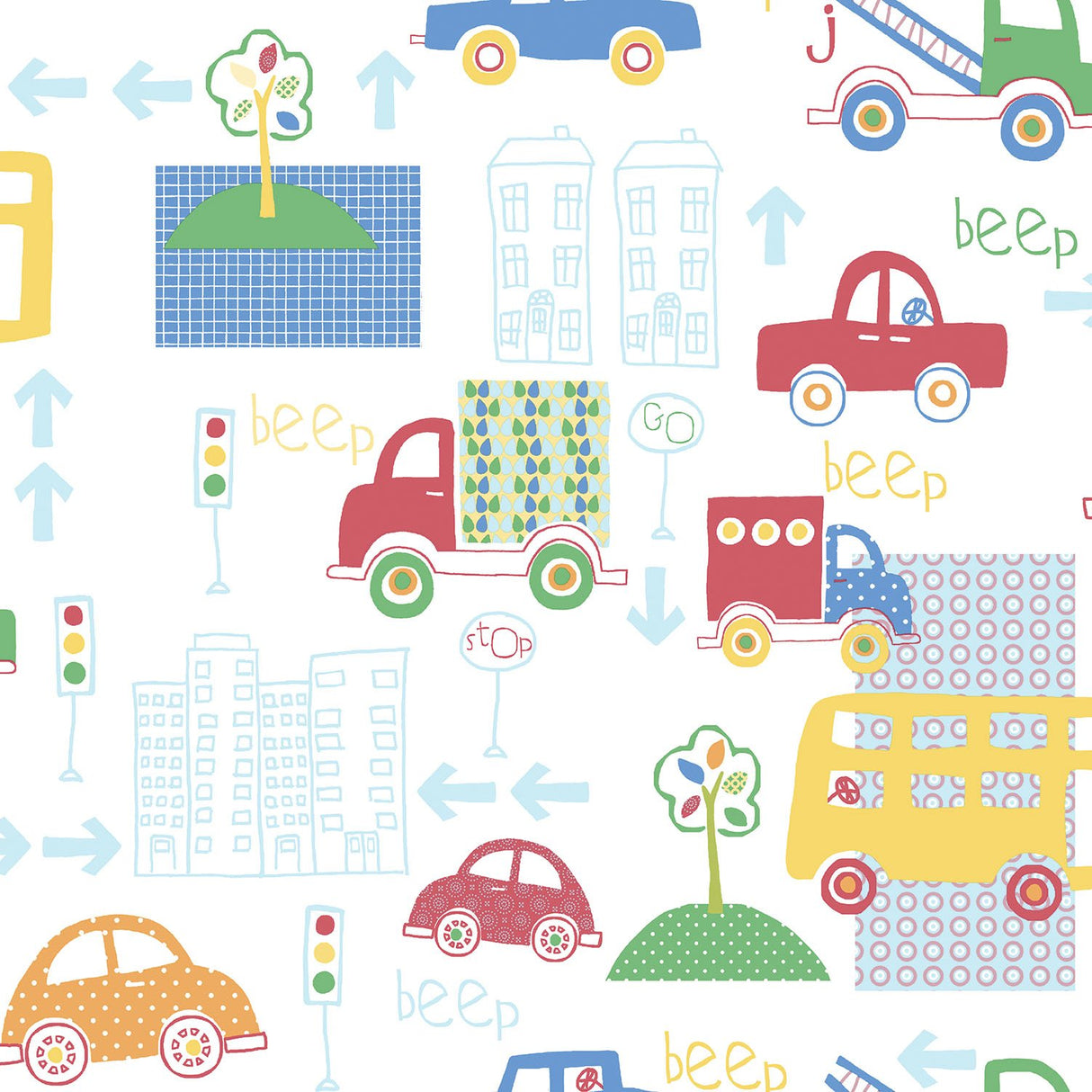 Galerie G56010 Multi-coloured City Traffic - Eade's Wallpaper